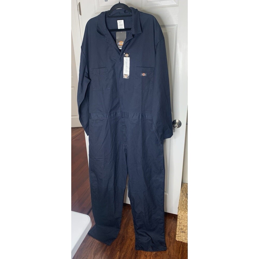 Dickies Coveralls Mens Sz 3XLT Tall Navy Blue Work Long Sleeve Workwear Uniform